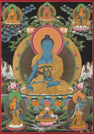 Hand Painted Original Master Quality Blue Medicine Buddha | Handmade in Nepal